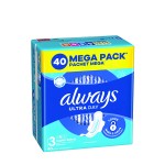 ALWAYS Ултра Дей & Найт, Размер 3, дамски превръзки, 40бр.
