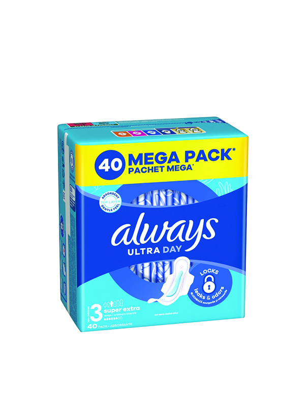 ALWAYS Ултра Дей & Найт, Размер 3, дамски превръзки, 40бр.