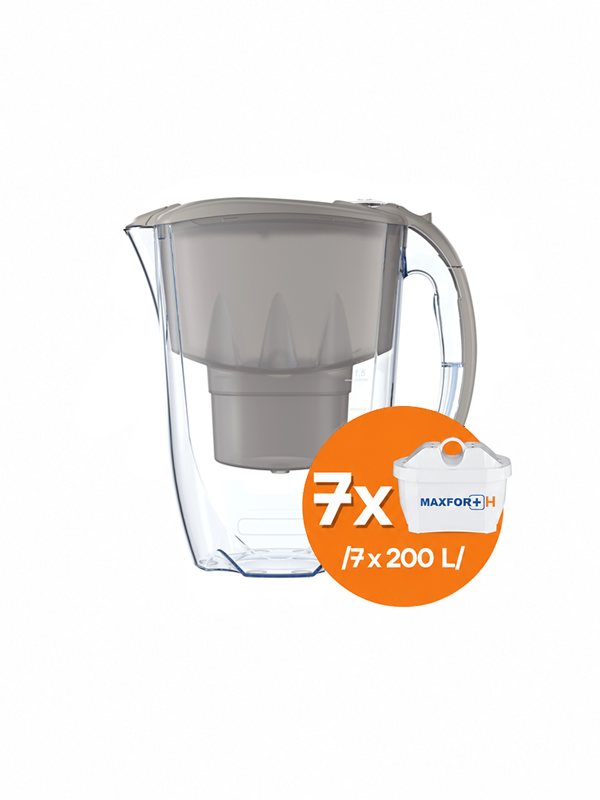 Филтрираща кана Аметист със 7 филтъра MAXFOR+ H | Aquaphor Филтрираща кана Aquaphor Аметист със 7 филтъра B25 MAXFOR+ H за твърда вода. Компактна кана 2,8 л с индикатор, BPA-free материали и филтри за омекотяване.