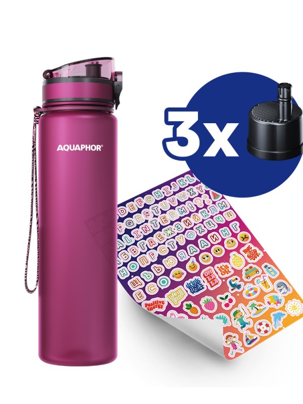 Филтрираща бутилка City 1000ml. (с 3 филтъра) и комплект стикери