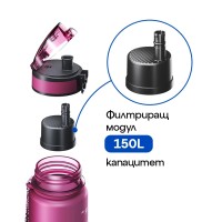 Насладете се на чиста питейна вода навсякъде с филтрираща бутилка City 0,5 L. Премахва хлор и тежки метали чрез AQUALEN, технология за свеж вкус в движение.