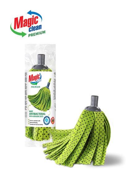 Magic Clean БЪРСАЛКА PREMIUM АНТИБАКТЕРИАЛНА С АБРАЗИВНИ ТОЧКИ, КОНУСНА И ПРАВА РЕЗБА