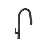 Трипътен комбиниран кухненски смесител FRANKE Maris Slim Clear Water J PVD GOLD с изтеглящ душ, 360° въртене, ламинарен аератор и отделен поток за филтрирана вода.
