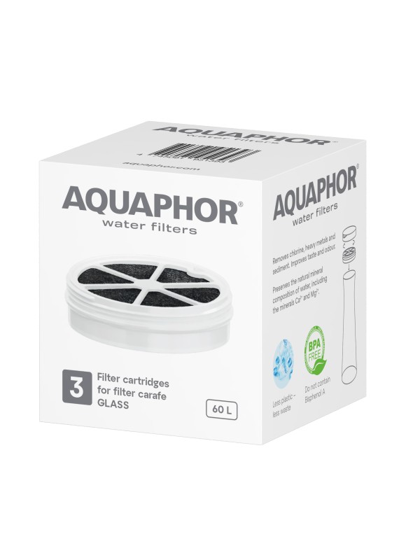 Aquaphor Филтри за стъклена гарафа, 3 броя