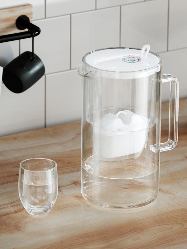 Стъклена филтрираща кана Гласс, 2.5л с 4 филтъра MFP Mg