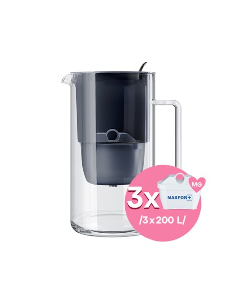 Стъклена филтрираща кана Гласс, 2.5л с 3 филтъра MFP Mg