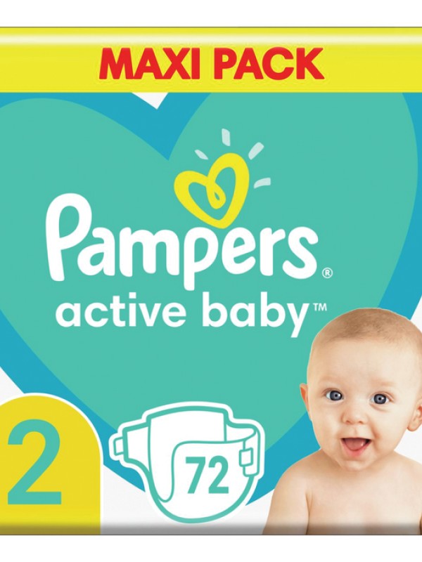 PAMPERS Active Baby Размер 2, пелени, VPP, 72бр.
