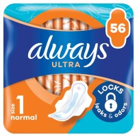 ALWAYS Ултра Нормал, Размер 1, дамски превръзки, 56бр. ALWAYS Ултра Нормал, Размер 1, дамски превръзки, 56бр.