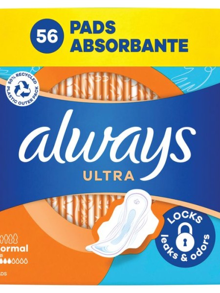 ALWAYS Ултра Нормал, Размер 1, дамски превръзки, 56бр.