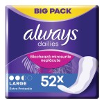 ALWAYS Дейлийс Екстра Протект Дълги, eжедневни дамски превръзки, XL, 52бр.