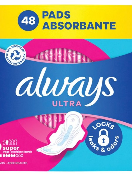 ALWAYS Ултра Супер, Размер 2, дамски превръзки, 48бр.
