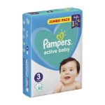 PAMPERS Active Baby Размер 3, пелени, Миди JP, 82бр.