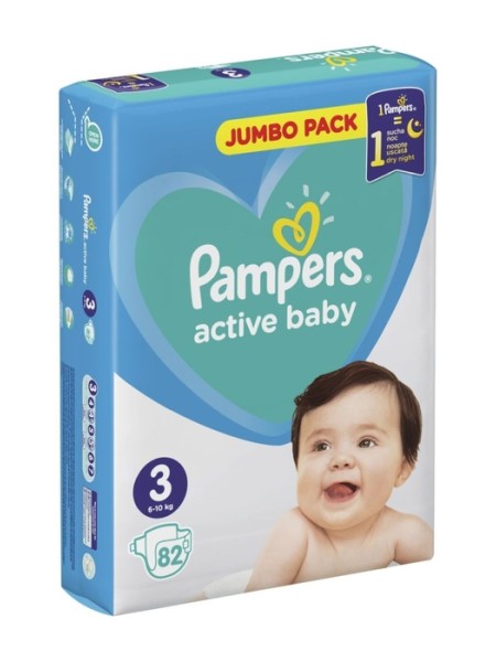 PAMPERS Active Baby Размер 3, пелени, Миди JP, 82бр. PAMPERS Active Baby Размер 3, пелени, Миди JP, 82бр.
