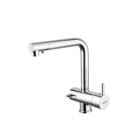 VICARIO ARMANDO MIX 3/AP хром трипътен смесител | Aquaphor VICARIO ARMANDO MIX 3/AP 400077CR е хромиран трипътен кухненски смесител с издърпване, подходящ за филтрираща система. Филтрите не са включени.