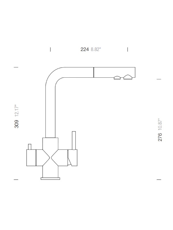 Комбиниран смесител SCHOCK Vitus PULL-OUT Inox — 2